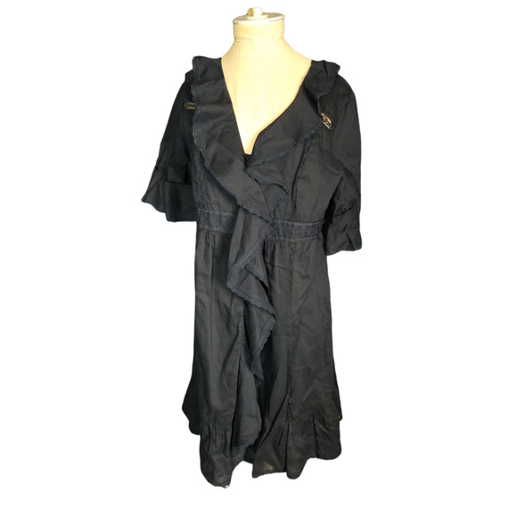 Ann Taylor Loft Navy Cotton Short Sleeve Dress Size 8 - Picture 2 of 4